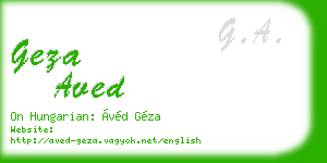 geza aved business card